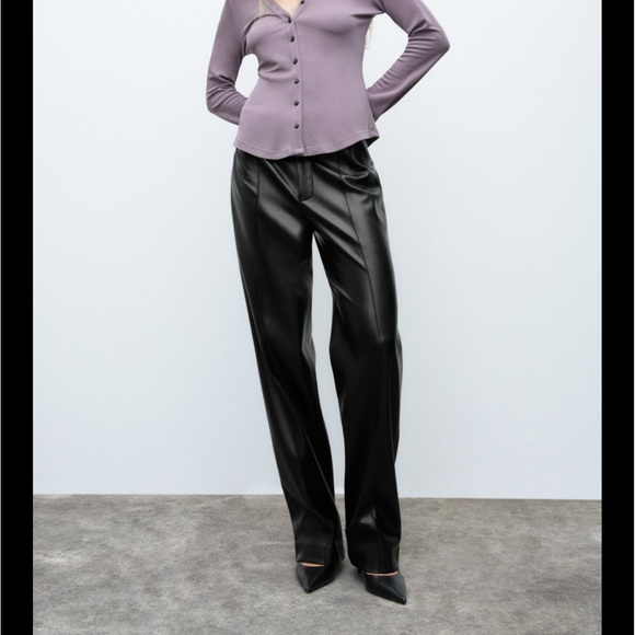 Mauve Zara fitted button blouse, size M - Picture 5 of 5